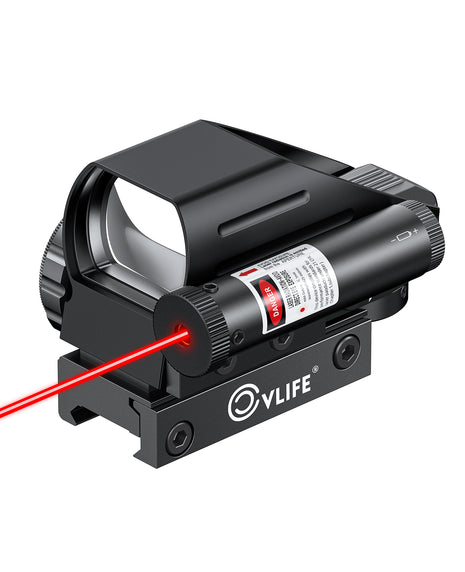  Tactical Green and Red Dot Sight - 4 Reticles Reflex Sight  with Built-in Weaver-Picatinny Rail Mount for 22mm Rail Base - Water  Resistant Shockproof & Lightweight with Adjustable Brightness 