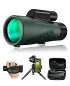 CVLIFE FoxSpook ED 12x50 HD Telescopio monocular para adultos con adaptador para teléfono inteligente