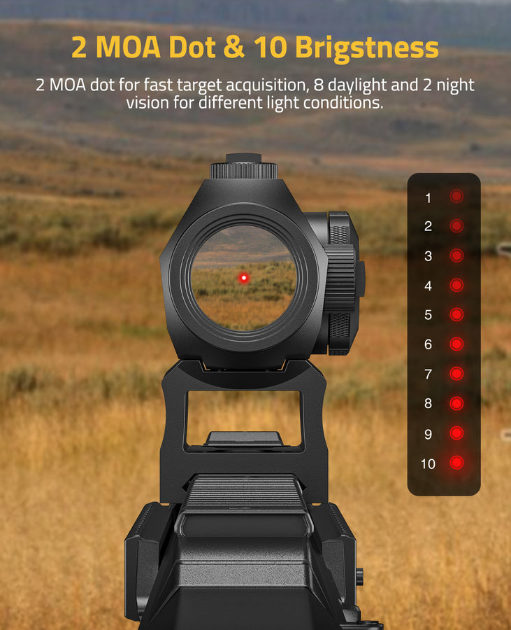 Cvlife Jackalhowl Red Dot Sight Shake Awake Reflex Sight 2 Moa Red Dot