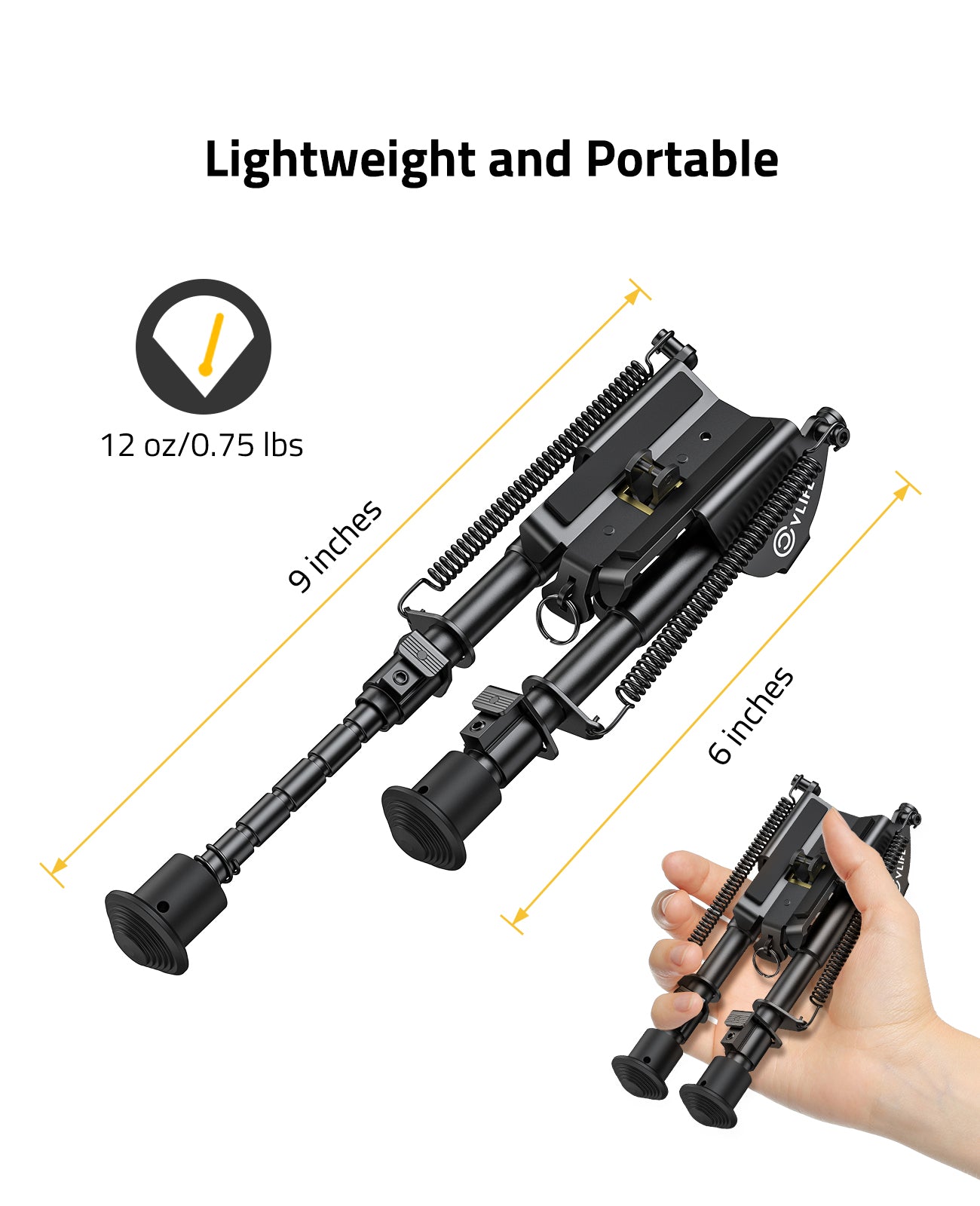 CVLIFE 6-9 Rifle Bipod Inch Adjustable Super Duty Tactical Bipod