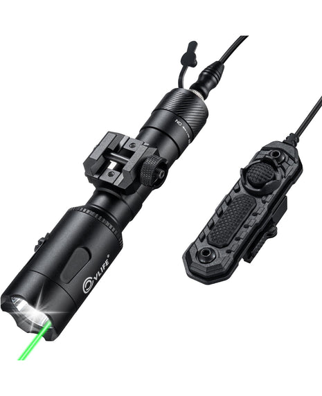 CVLIFE 1680 Lumens Laser Light Combo Tactical Flashlight for Picatinny Rail Mount