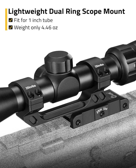 Lightweight  Dual Ring Picatinny One-Piece Scope Mount