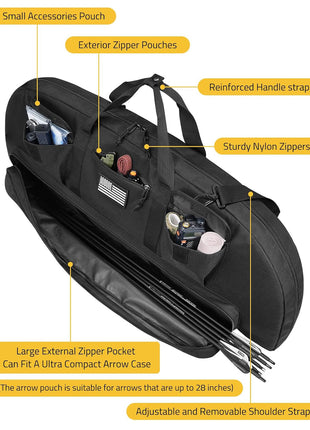 CVLIFE 37" Compound Bow Case Bow Bag with Different Using Zones