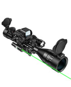 CVLIFE 4-16x50 AO Tactical Rifle Scope Dual Illuminated Optics & Illuminated Reflex Sight 4 Holographic Reticle Red/Green Dot Sight