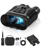 CVLIFE 4K Night Vision Binocular Goggles with 64GB Card, Backlit Button and Flashlight