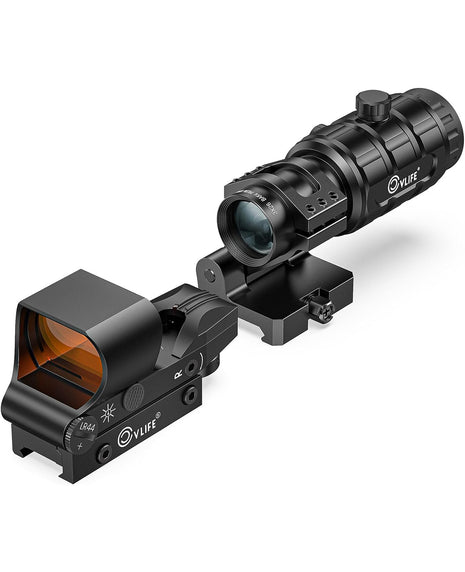 CVLIFE EagleFeather S02 Multiple Reticle 40mm Large Lens Red Dot  with 3X Magnifier