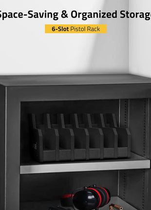 6-Slot Pistol Rack Features Space-Savings & Organized Storage