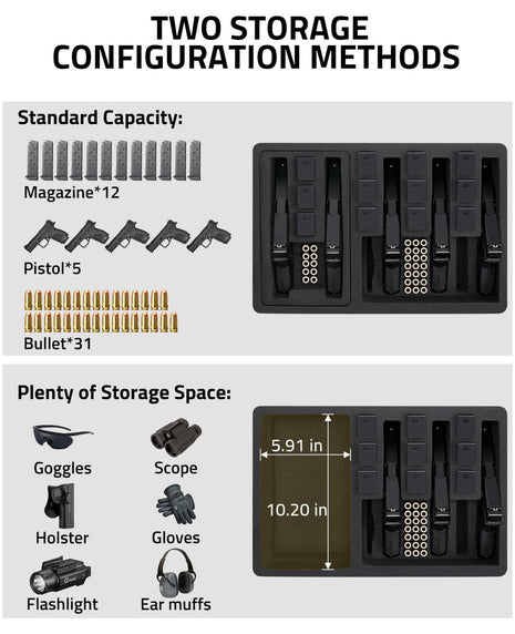 CVLIFE Gun Case TSA Approved 5 Pistol Case for Handguns