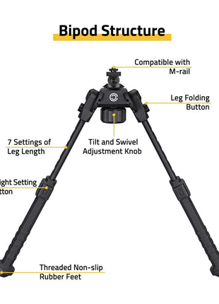 CVLIFE Height Adjustment Rifle Bipod Structure