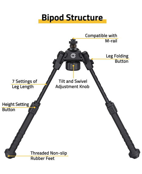 CVLIFE Height Adjustment Rifle Bipod Structure