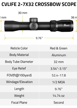 CVLIFE 2-7X32 CROSSBOW SCOPE