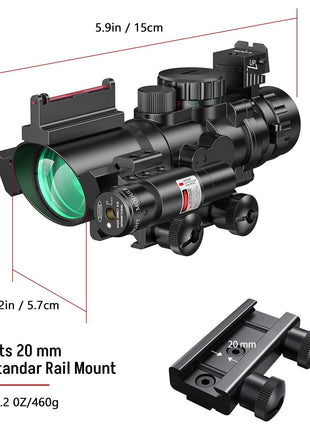 CVLIFE JackalHowl 4x32 Scope Red & Green & Blue Illuminated Reticle Scope