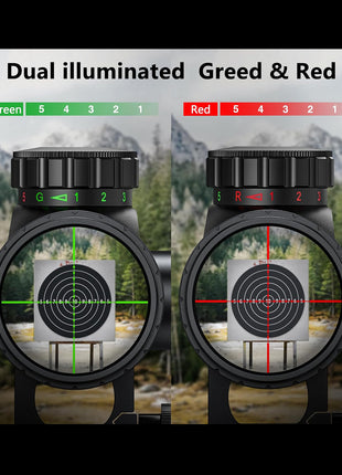 CVLIFE JackalHowl 6-24x50 AO Rifle Scope with Dual Illuminated Green & Red