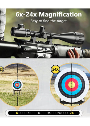 CVLIFE Rifle Scope with 6x-24x Magnification