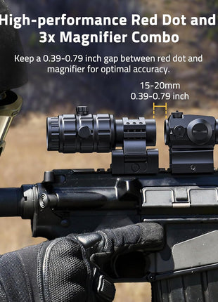 High-performance Red Dot and 3x Magnifier Combo