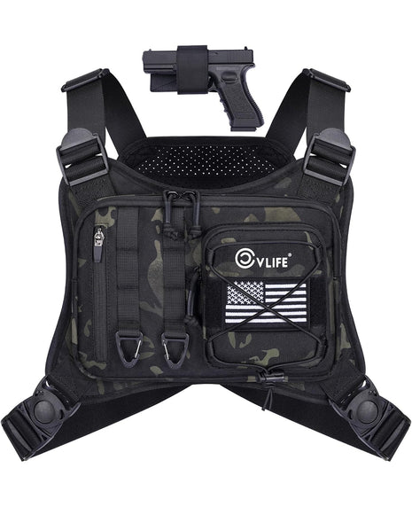 CVLIFE Sport Outdoor Chest Bag for Running Chest Vest for Hiking Cycling