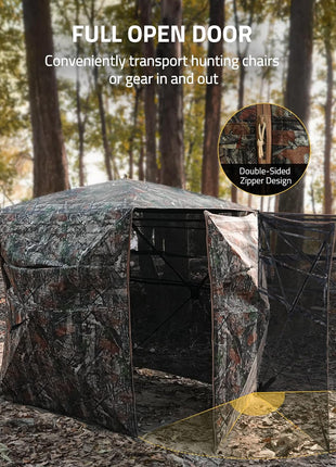 CVLIFE Portable 270 Degree Hunting Blind with Full Open Door