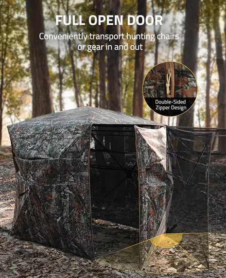 CVLIFE Portable 270 Degree Hunting Blind with Full Open Door