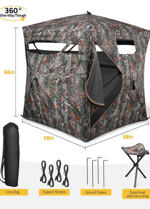 Ground hunting blinds for concealed hunting