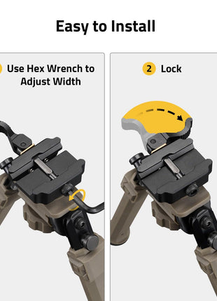 CVLIFE Schnellwechsel-Bipod mit Schwenk- und Neigefunktion, Picatinny-Bipod, 360 Grad verstellbare Bipods
