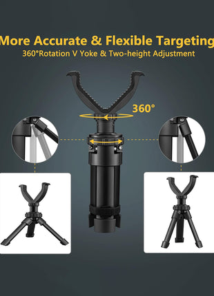 CVLIFE Shooting Rest Tripod Durable Adjustable Height Rifle Shooting Tripod