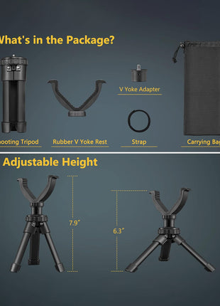 CVLIFE Shooting Rest Tripod Durable Adjustable Height Rifle Shooting Tripod