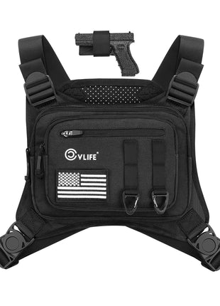 Tactical chest bag with holster for military training