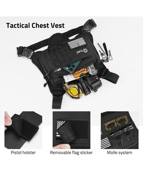 Molle tactical chest bag for gear organization