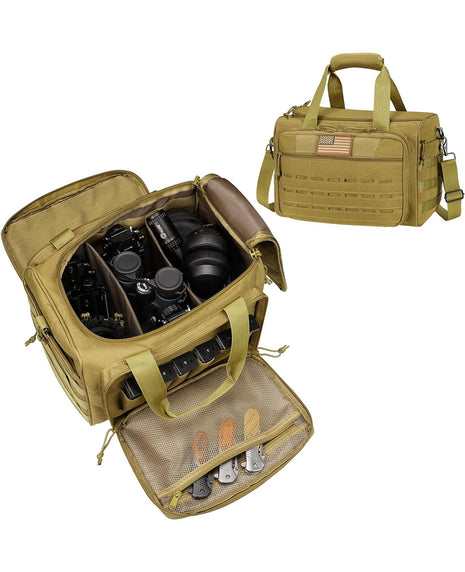 khaki gun range bag