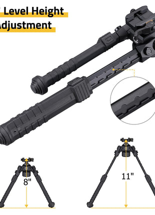 CVLIFE Tactical Rifle Bipod with 7 Level Height Adjustment