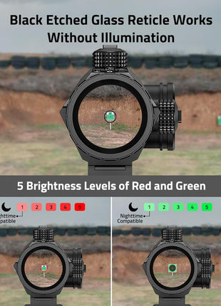 Black Etched Glass Reticle Works without Illumination