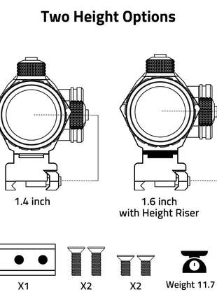 CVLIFE WolfProwl 3X Prism Scope with 2 Height Options