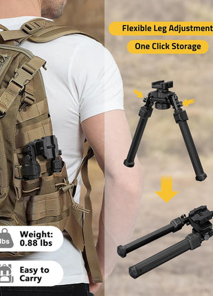 CVLIFE Picatinny Rifle Bipod Adjustable Rotation 360 Degrees