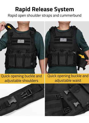 CVLIFE Removable and Simple Weighted Tactical Vest