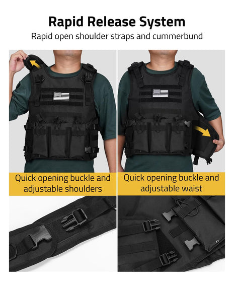 CVLIFE Removable and Simple Weighted Tactical Vest