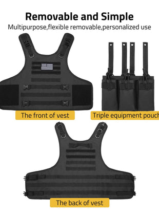 CVLIFE Removable and Simple Weighted Tactical Vest