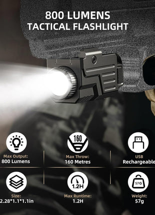 CVLIFE 800 Lumens Tactical Pistol Flashlight