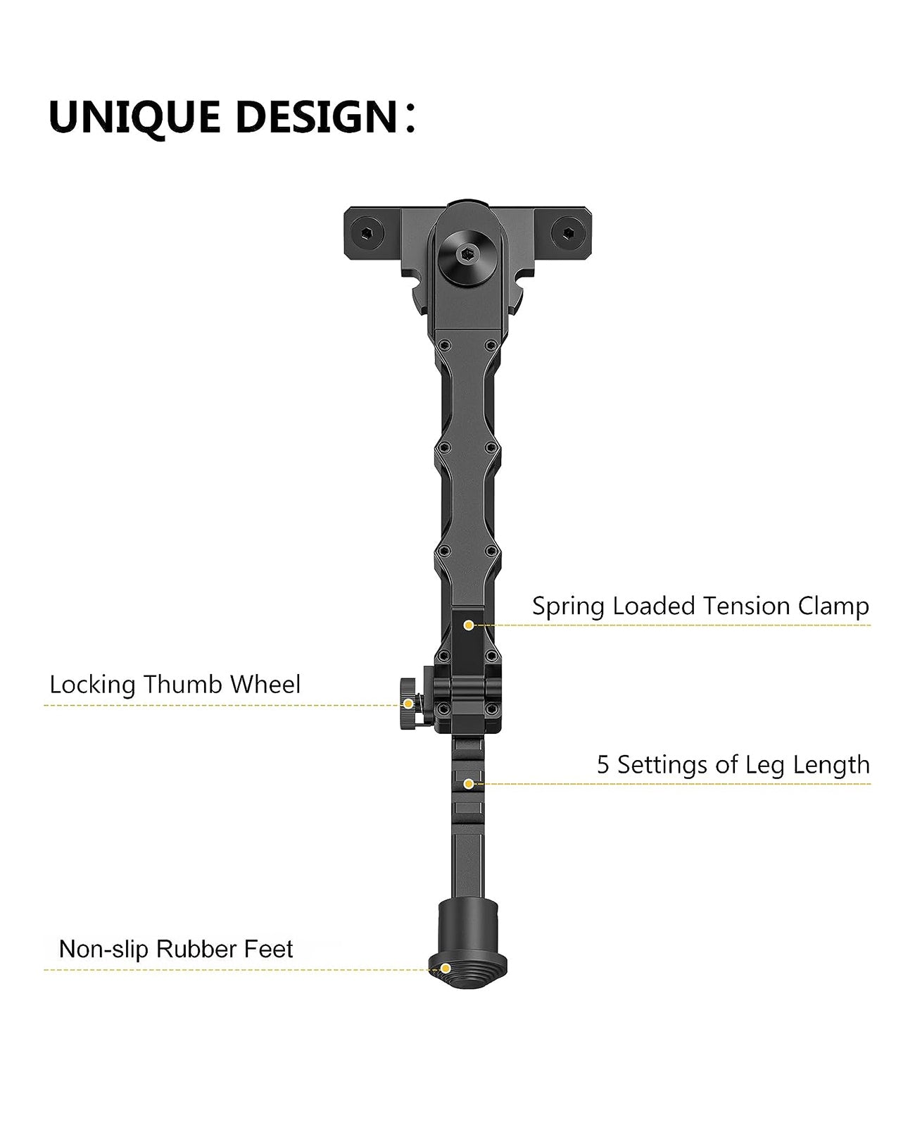  CVLIFE Bipod 6-9 Inch Lightweight Rifle Bipod for M-Rail (0.54  lbs) Attach Directly for Hunting and Shooting : Sports & Outdoors