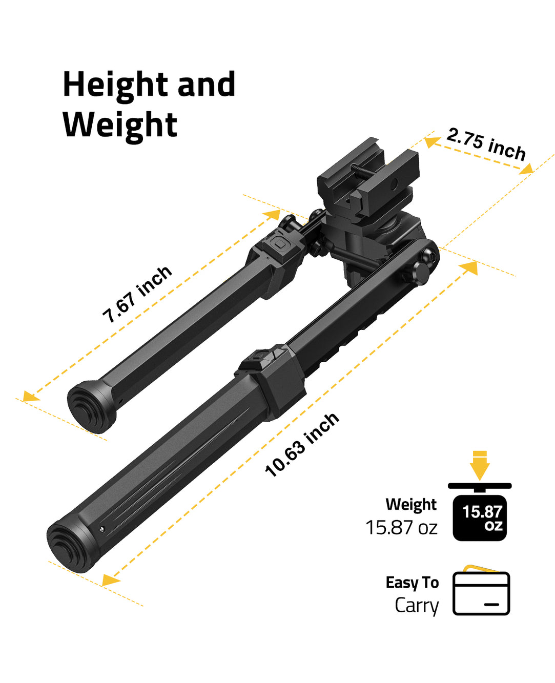 CVLIFE Picatinny Bipod for Rifle 360° Swivel Bipod Rifle Bipods