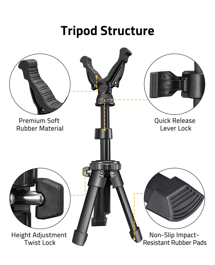 CVLIFE Shooting Rest Tripod Enduring Adjustable Height Rifle Shooting